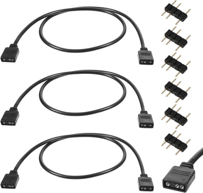 Paquete 3 Cables Extensión ARGB 5V 3 Pines Hembra a Hembra