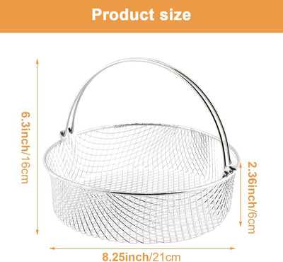 Cesta para freidora de aire de 8 pulgadas con mango y cepillo
