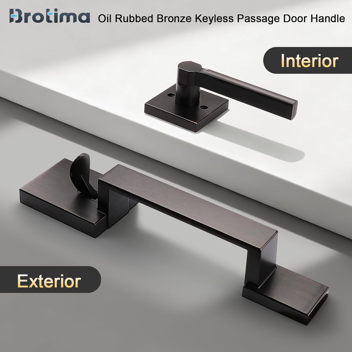 Juego manijas puerta bronce reversible derecha e izquierda