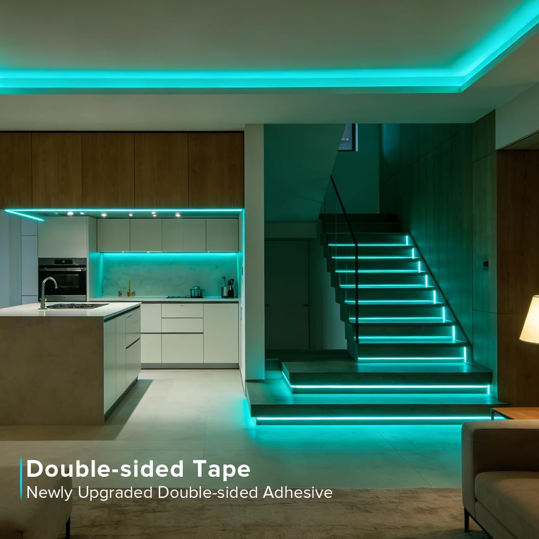 Tira LED COB USB 320LEDs 6.56pies luz azul flexible