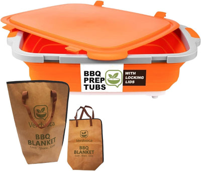 Set 2 Pzas Tub Colapsable BBQ 30L y Cubierta Termoaislante 21pulg