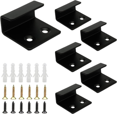 6 Soportes Acero Inox para Azulejos Cerámica con Ganchos J Negro