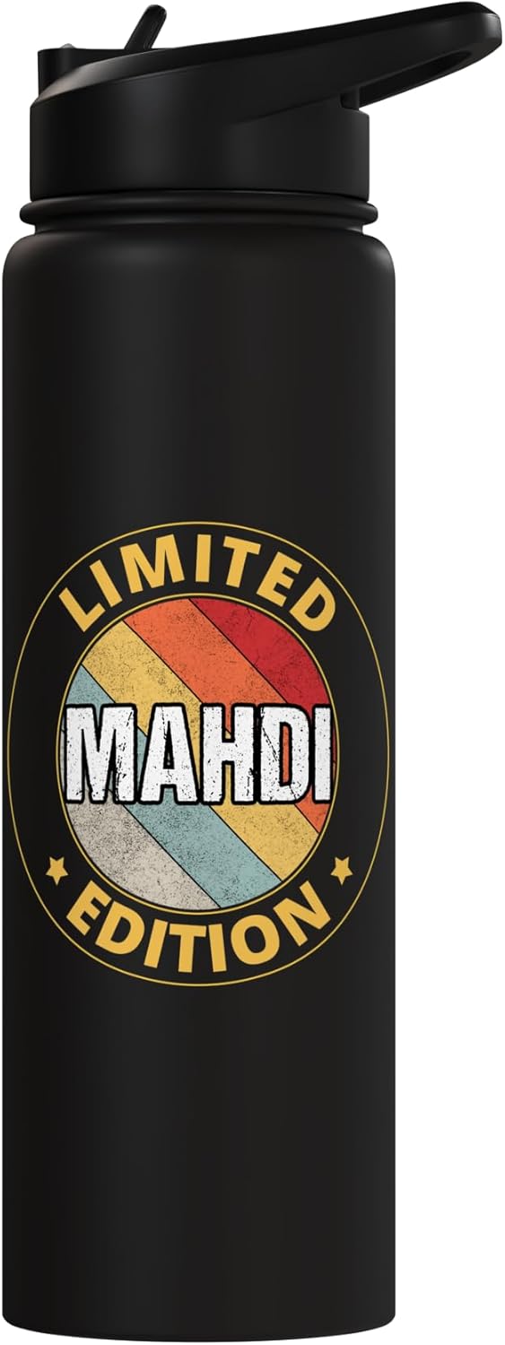 Botella de agua acero inoxidable Mahdi Name aislada