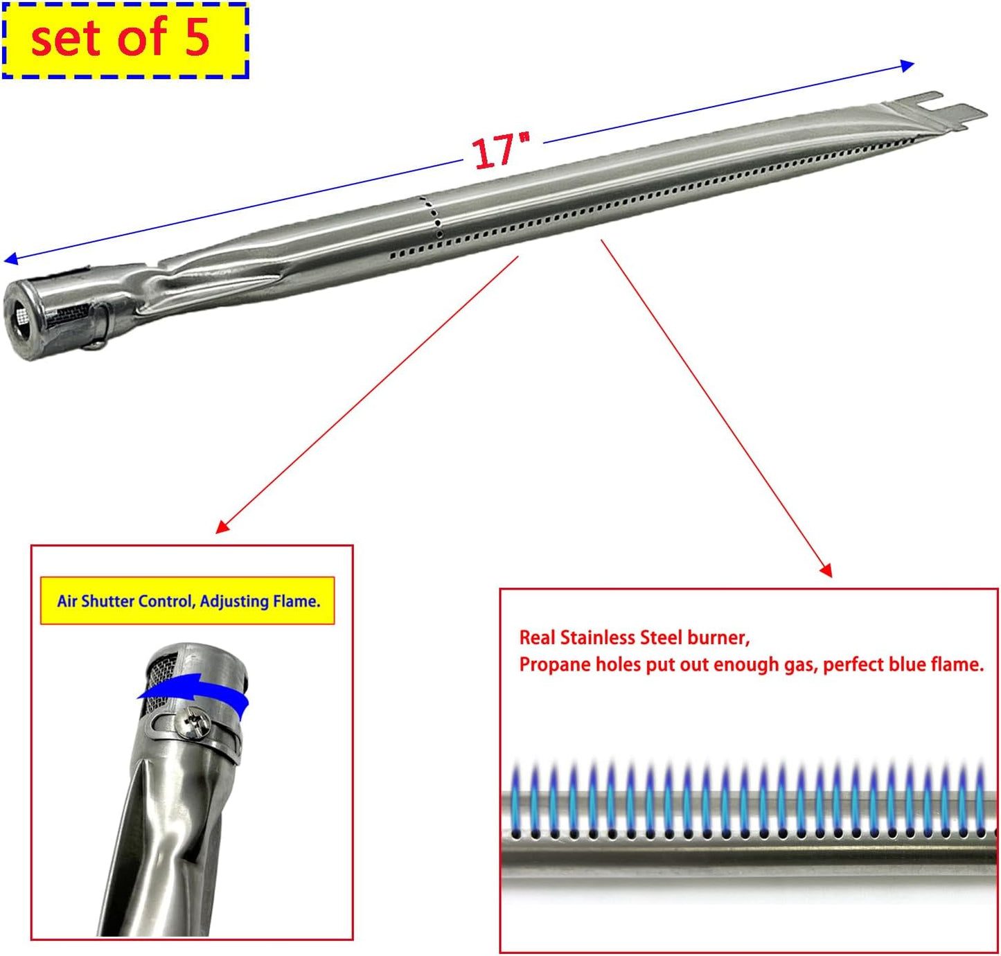 Kit repuesto quemadores Ducane 5 acero inox