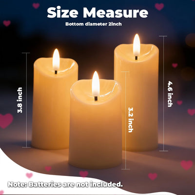 Velas LED sin llama para San Valentín 3uds decoración romántica