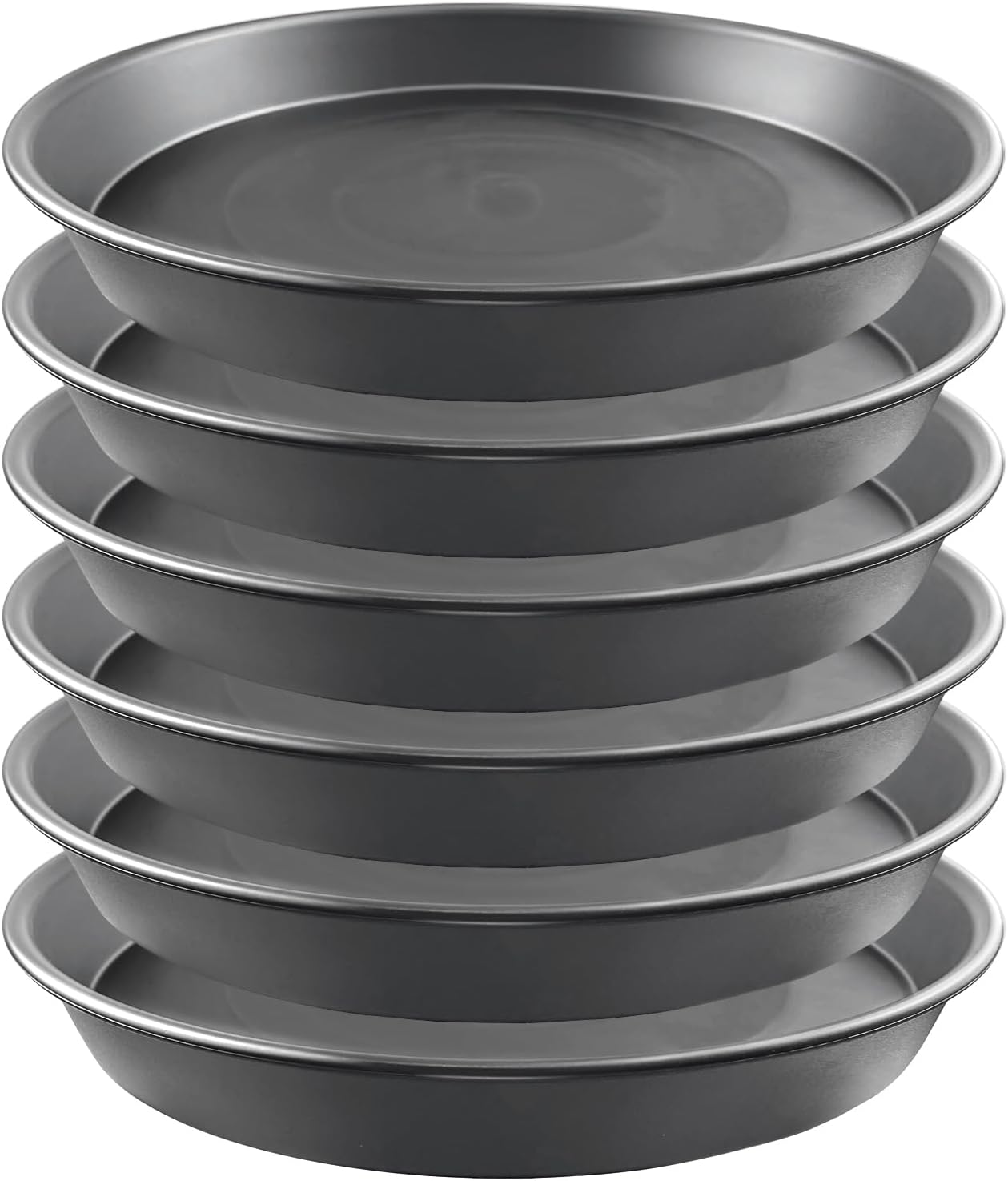 6 Pzas Bandejas Platillo 10pulg Gris Base Maceta PP Resistente