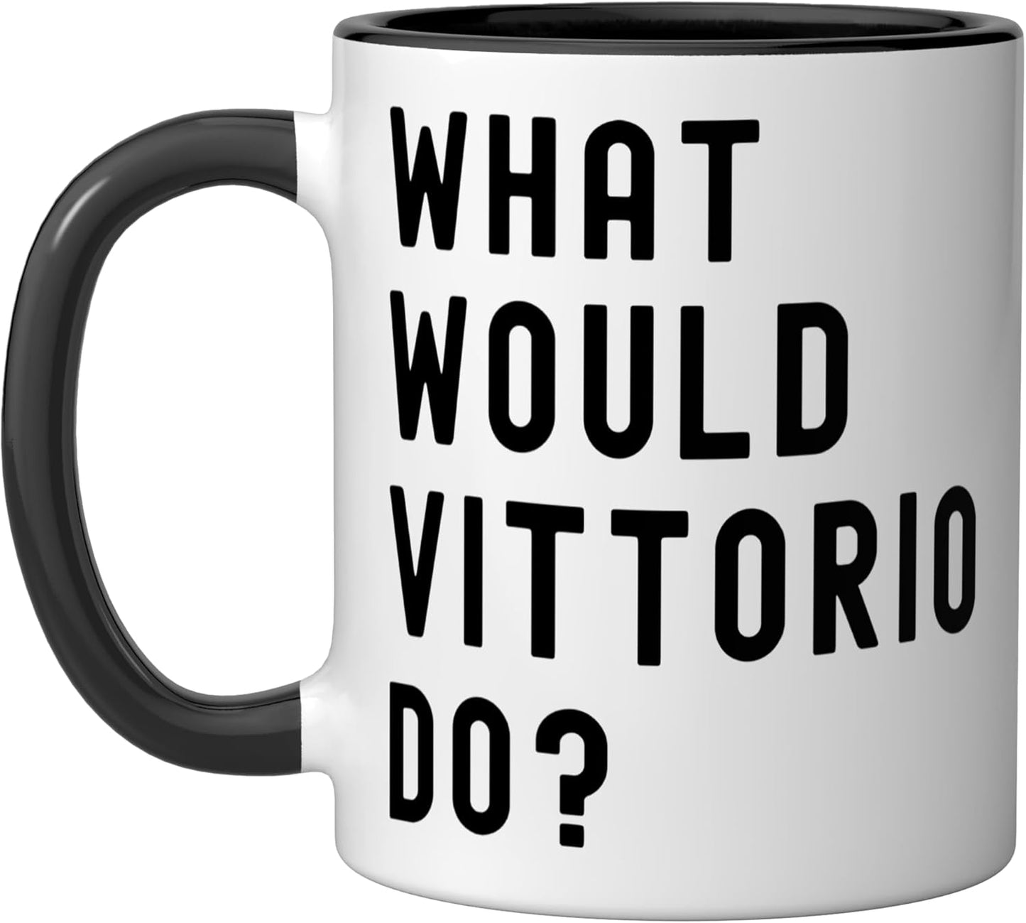 Taza de cerámica What Would Vittorio Do? Negro/Blanco