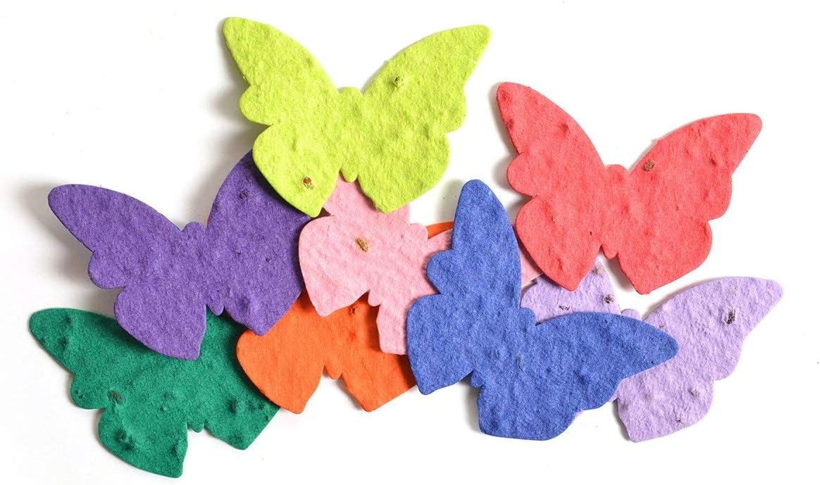 Formas de mariposa de papel semilla 100 pzas color mix