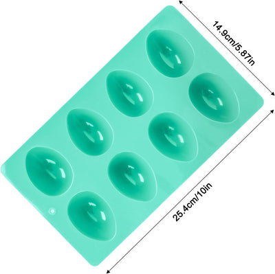 Moldes de silicona para huevos de Pascua 8 cavidades con forma de huevo