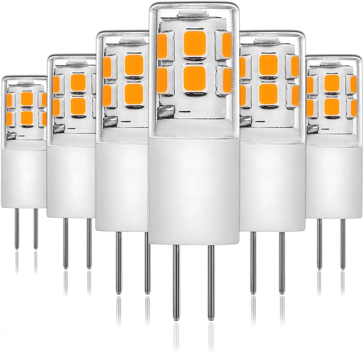 6 Pzas Bombillas LED G4 2W 2700K Blanco Cálido Base Bipines