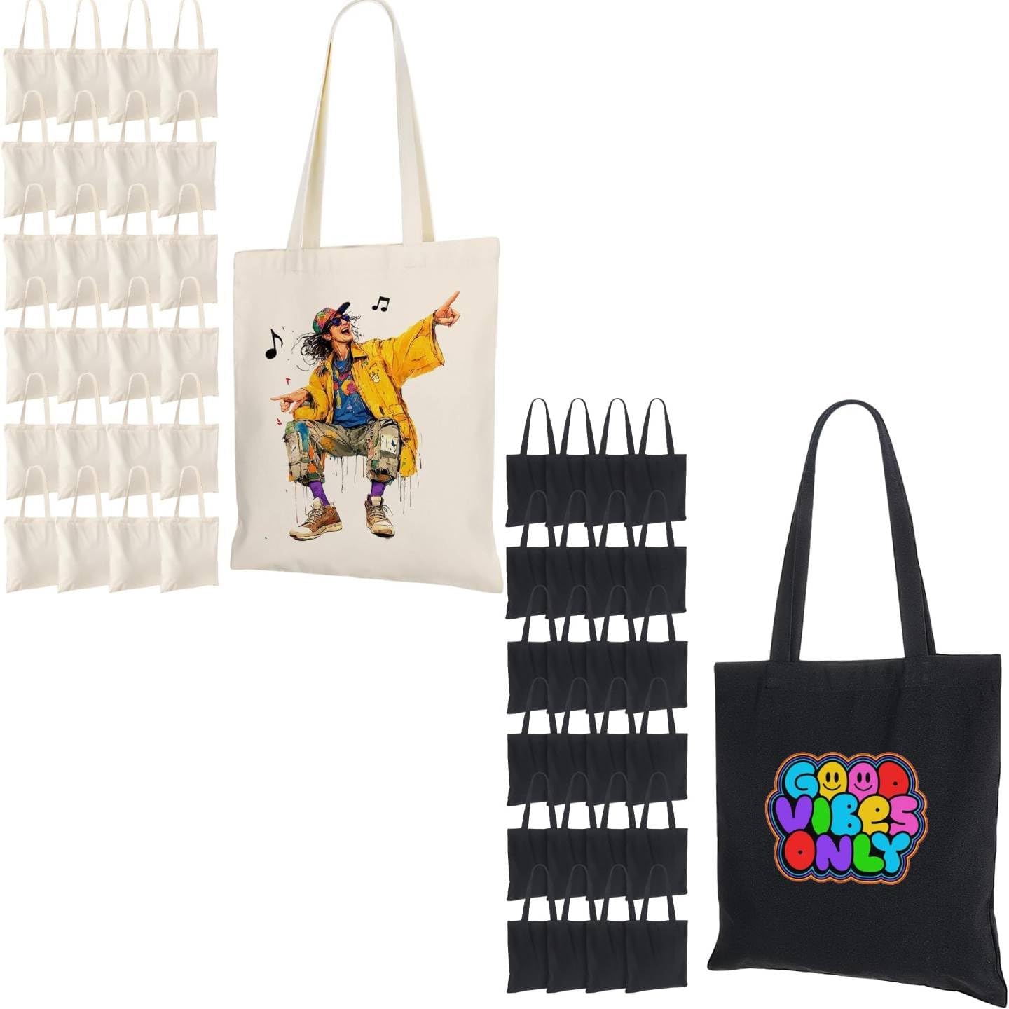 Pack 48 Bolsas Lona 14x15pulg Reutilizables Regalo