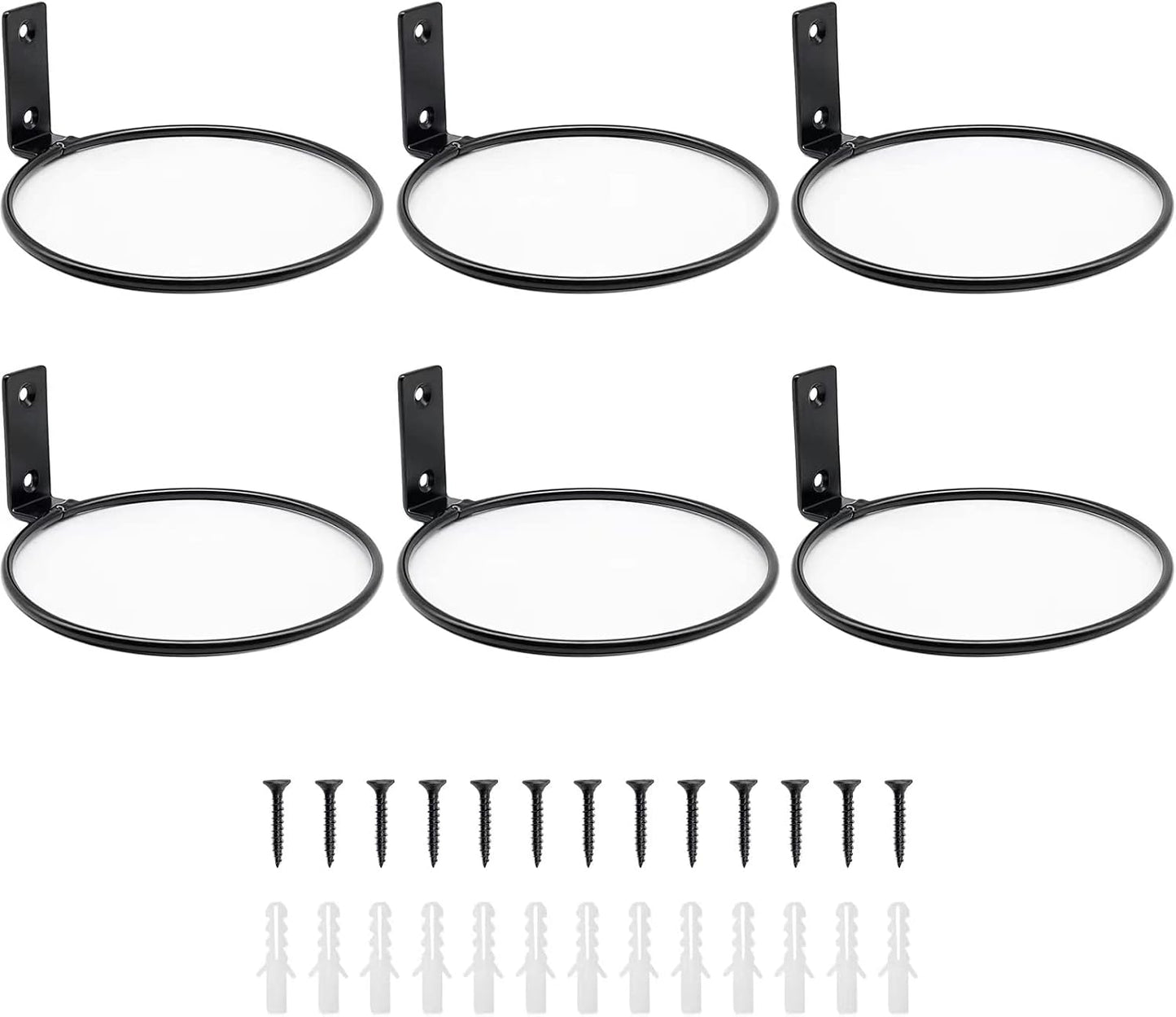 6 Anillos 4pulg Soporte Maceta Pared Gancho Metal