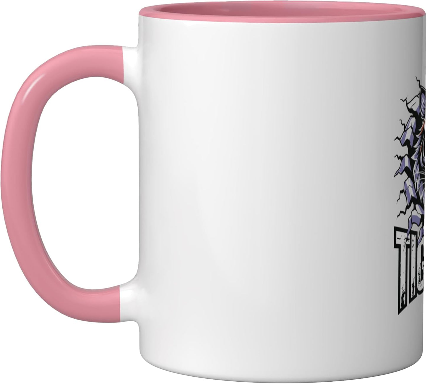 Taza cerámica retro Tiger Pride en rosa/blanco