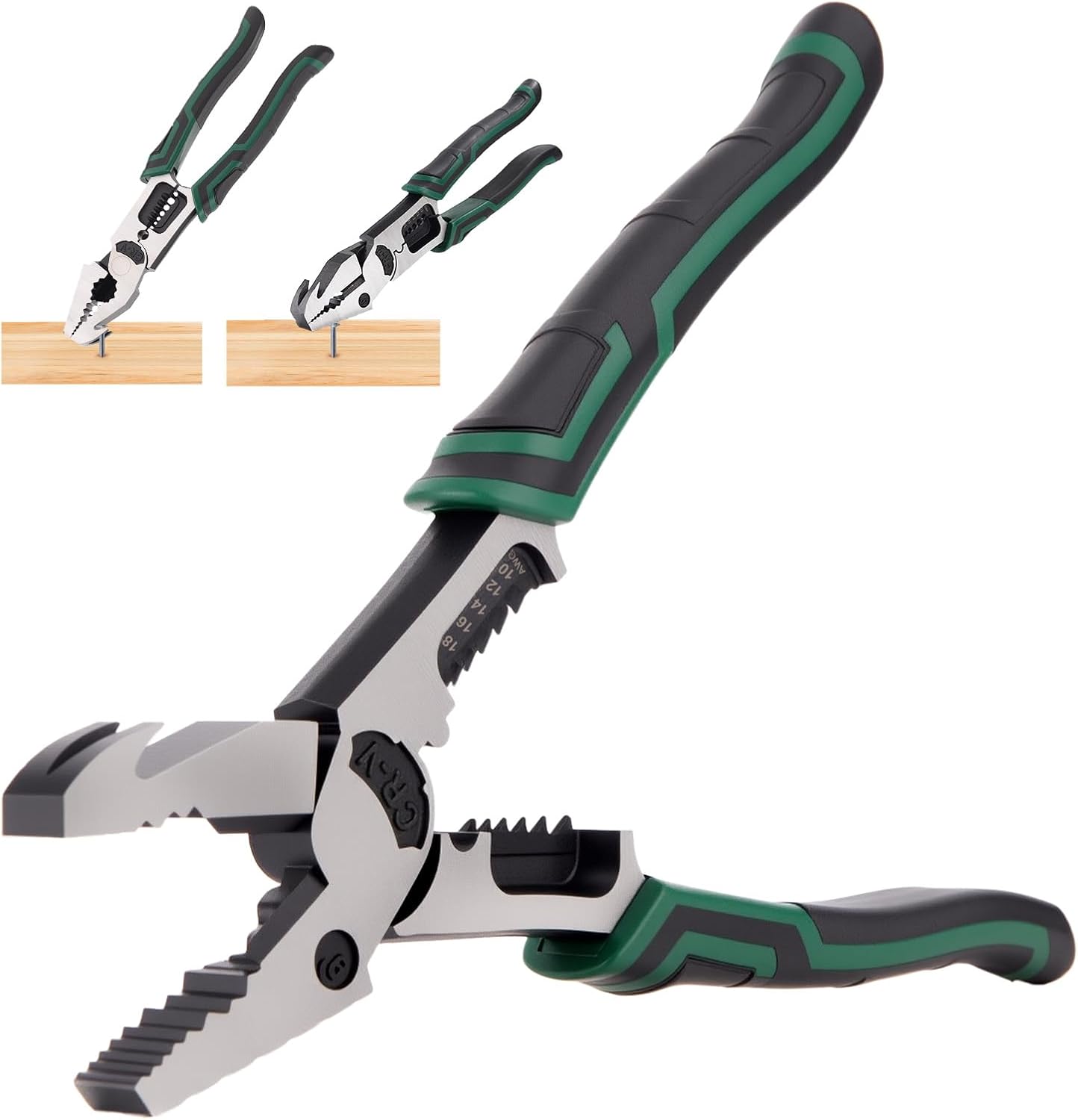 Alicates Lineman 7en1 con cortador y extractor clavos 9pulg