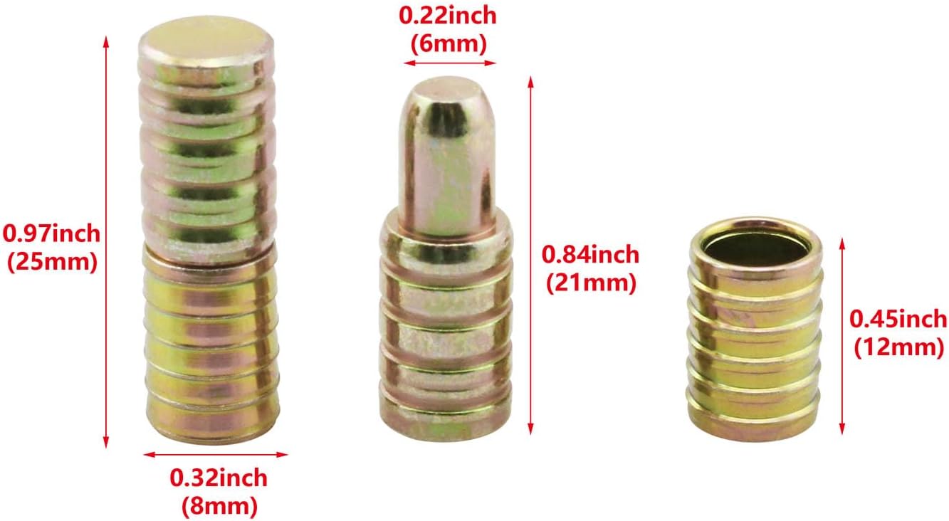 Soporte clavija antideslizante redondo 0.31x0.98pulg set 10 pzas