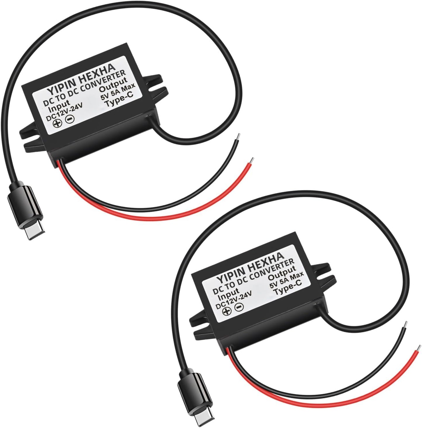Convertidor DC 12/24V a USB C 5A 25W Impermeable Set 2