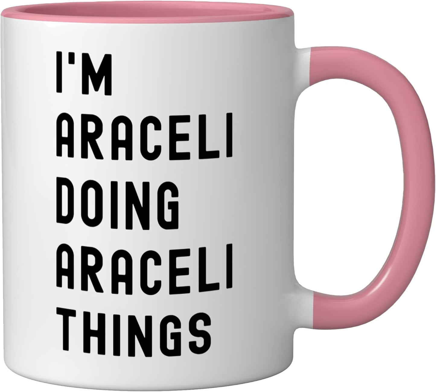 Taza cerámica Araceli Things rosa/blanco