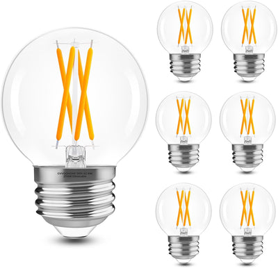 Bombilla LED E26 G16.5 Edison regulable 6W blanco cálido 2700K