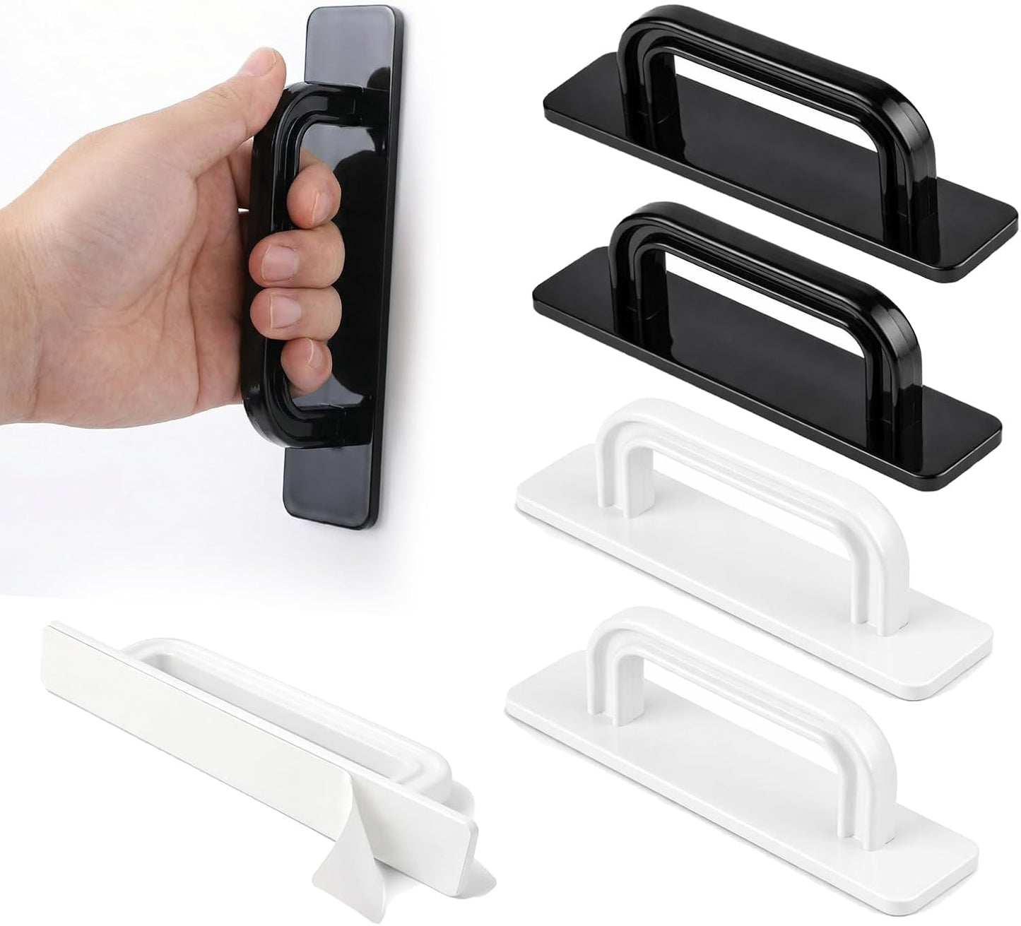 Set 4 Manijas Adhesivas para Gabinete Puerta Corrediza Vidrio