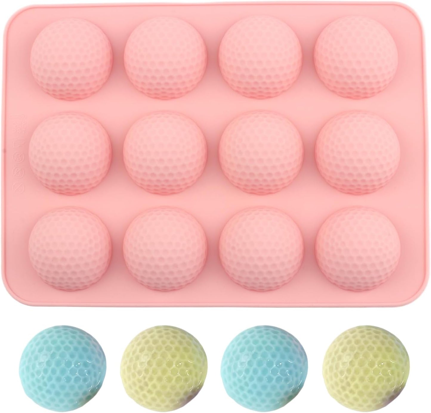 Moldes de silicona para golosinas y decoración de pastel en forma de bola de golf 3D