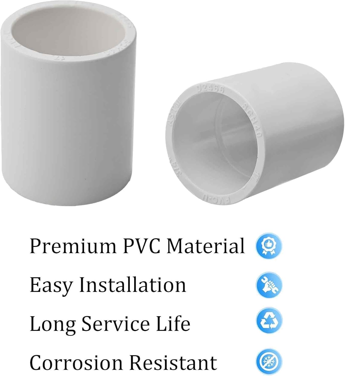 12 Conectores PVC SCH40 3/4pulg Enchufe x Zócalo