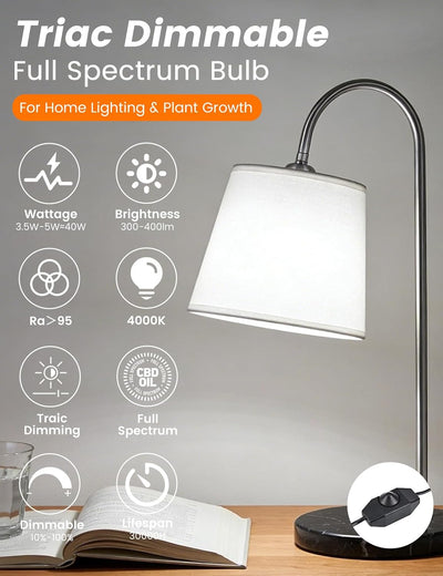 Bombilla LED G45 E26 regulable 5W blanco 4000K CRI 95