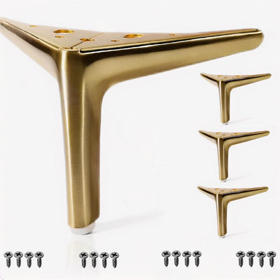 Set 4 Patas Metal Sofá 6pulg Dorado Resistente