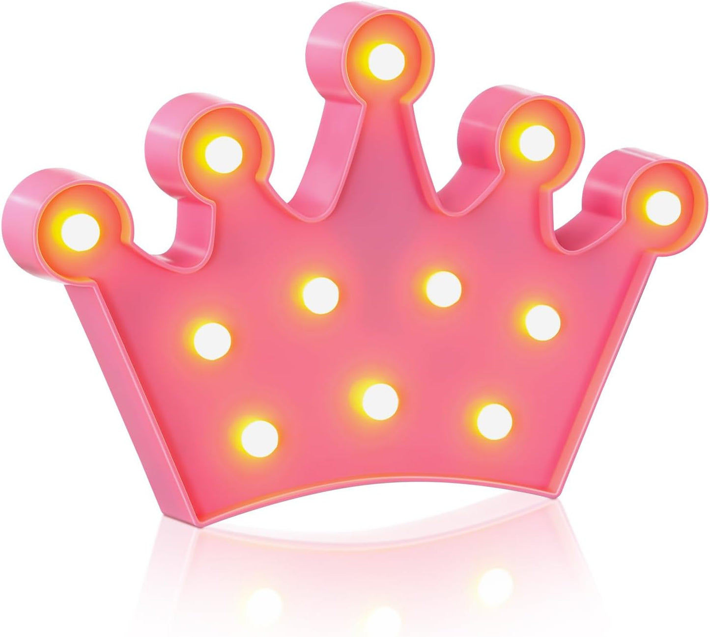 Luz Nocturna Corona Rosa LED para Niñas Dormitorio