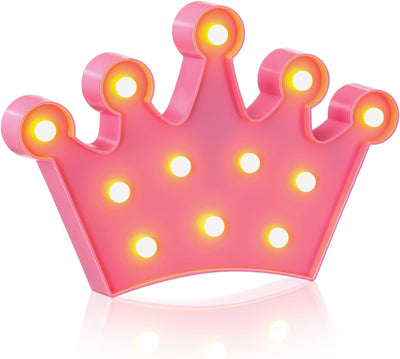 Luz Nocturna Corona Rosa LED para Niñas Dormitorio