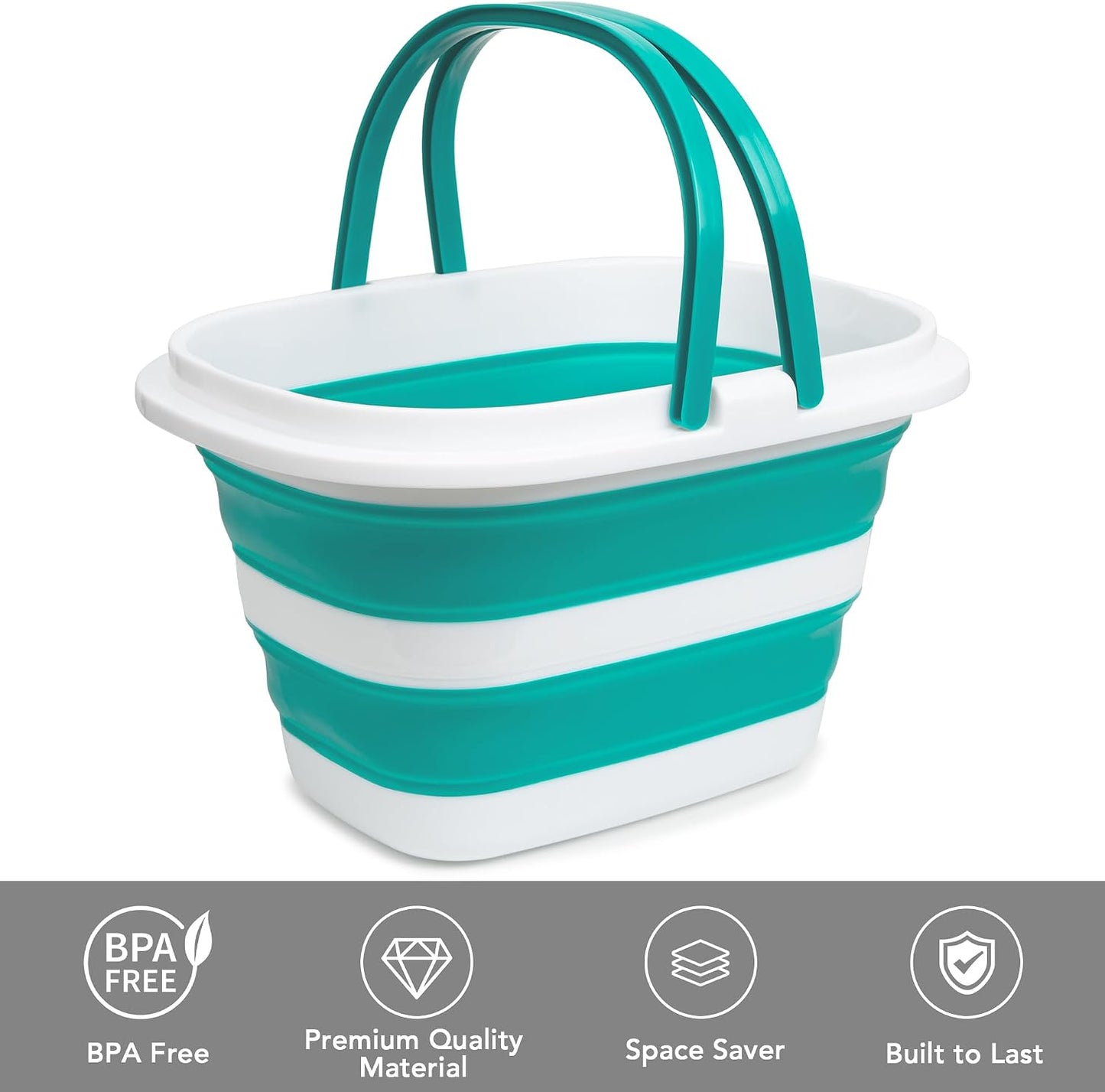 Cubo trapeador plegable 16L plástico para limpieza casa y auto