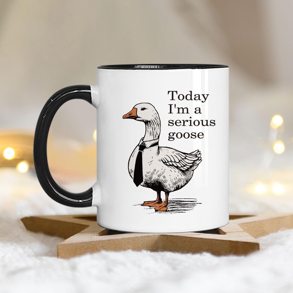 Taza divertida de ganso con texto "I'm a Serious Goose Cup", regalo para enfermeras y amantes de los gansos