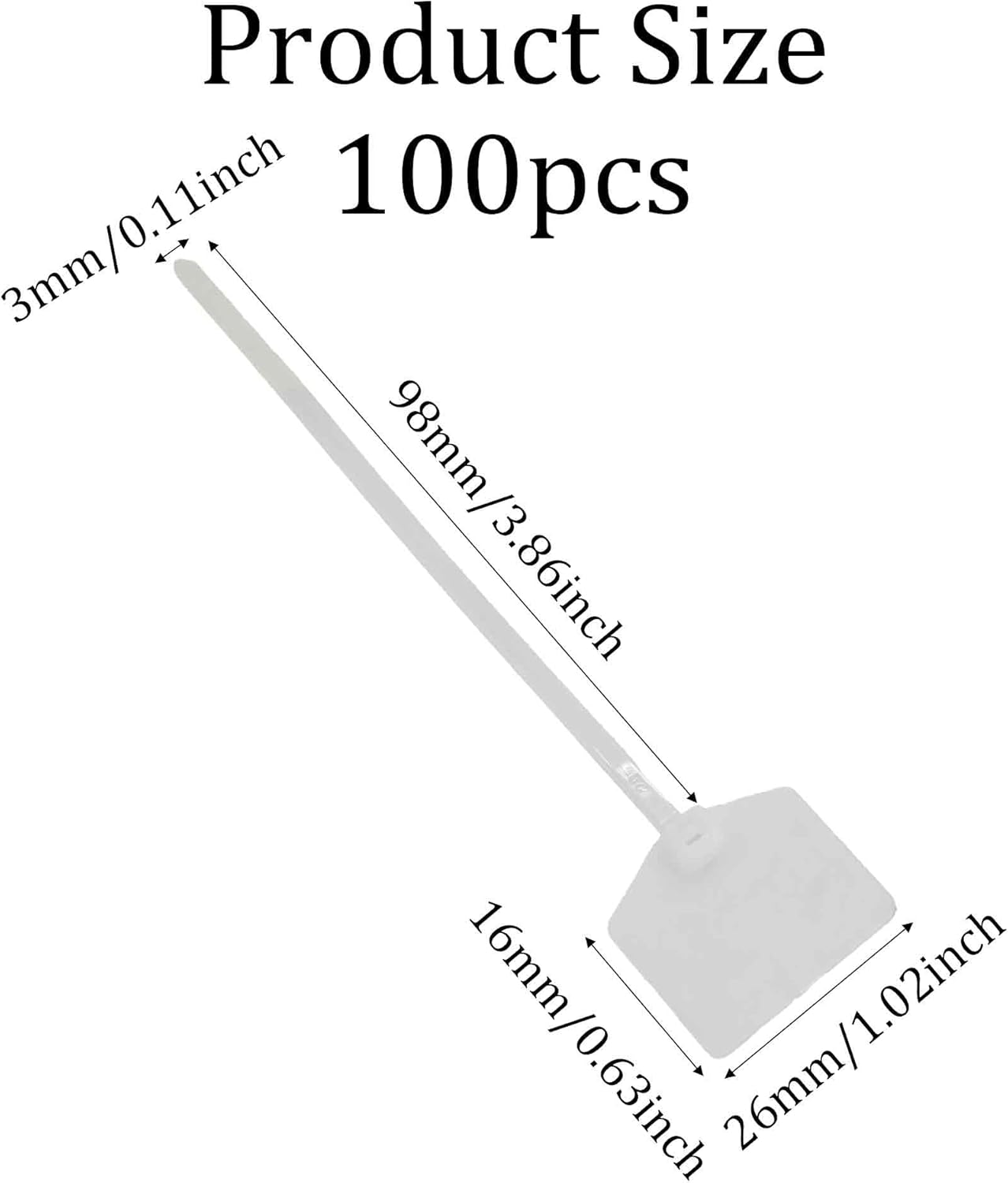 100 Bridas Blancas Correas Plástico para Cables