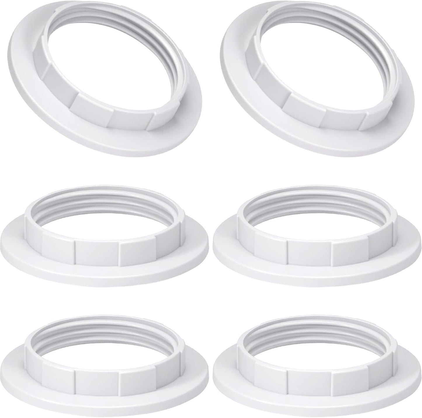 6 Anillos Enchufe Lámpara Adaptador E27 Plástico 1-1/2pulg