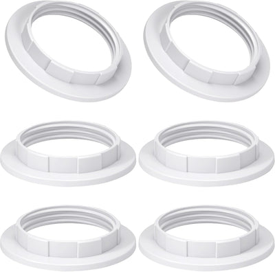 6 Anillos Enchufe Lámpara Adaptador E27 Plástico 1-1/2pulg