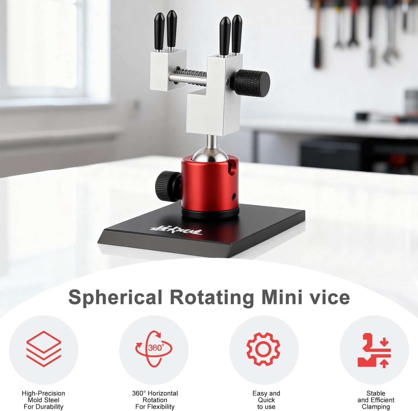 Mini banco de mesa portátil para bricolaje ajustable 360°