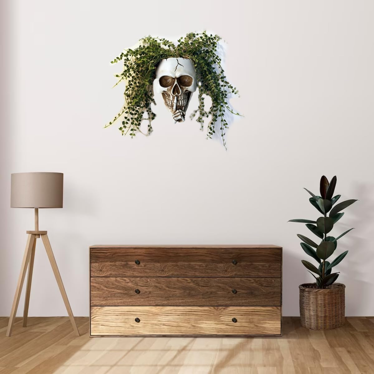 Maceta pared calavera para plantas colgante gótica