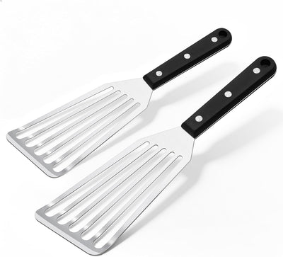 Espátula para parrilla acero inox 2 pzas con mango ABS