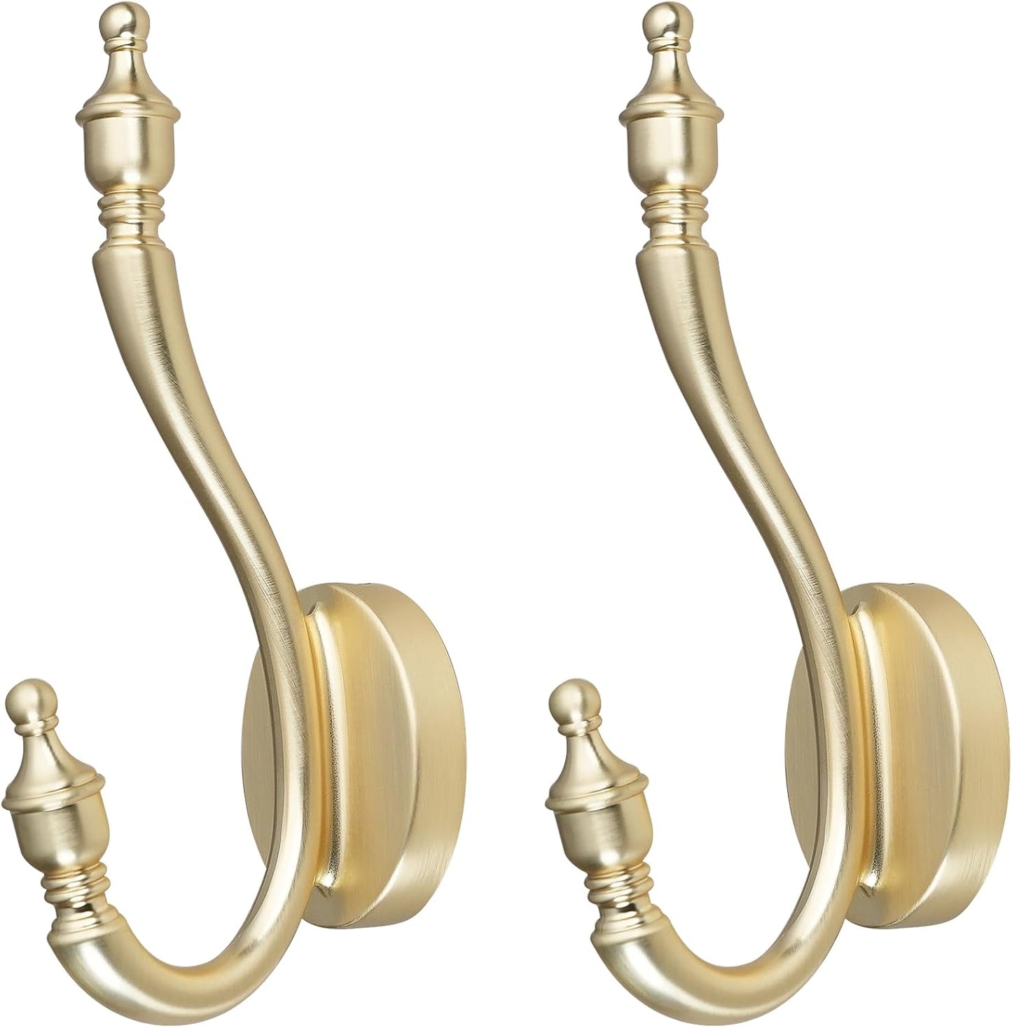 Ganchos pared para toallas bata bolsos dormitorio 2 pzas oro
