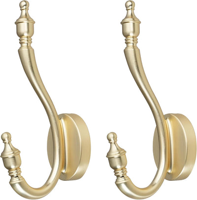 Ganchos pared para toallas bata bolsos dormitorio 2 pzas oro