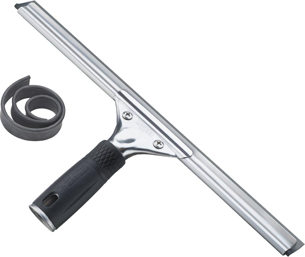 Escobilla acero inox 12pulg vidrio goma repuesto resistente