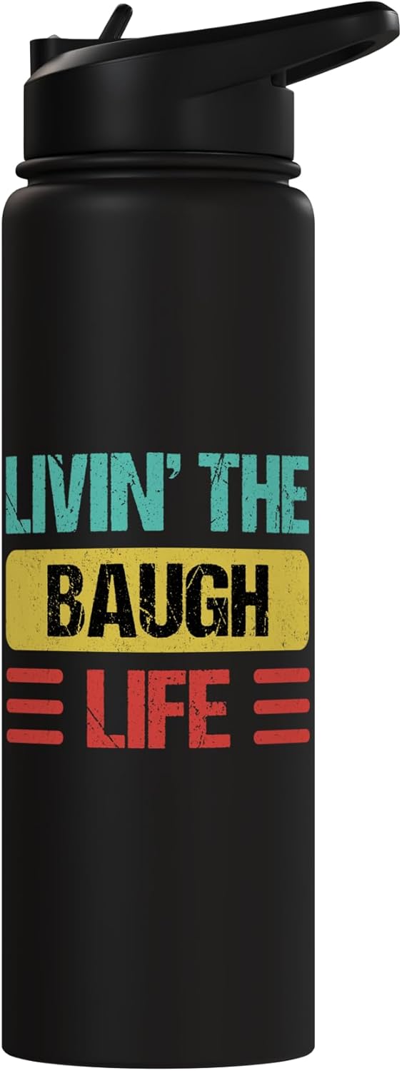Botella de agua acero inoxidable aislada Baugh Name