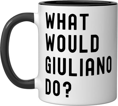 Taza de cerámica What Would Giuliano Do Negro/Blanco