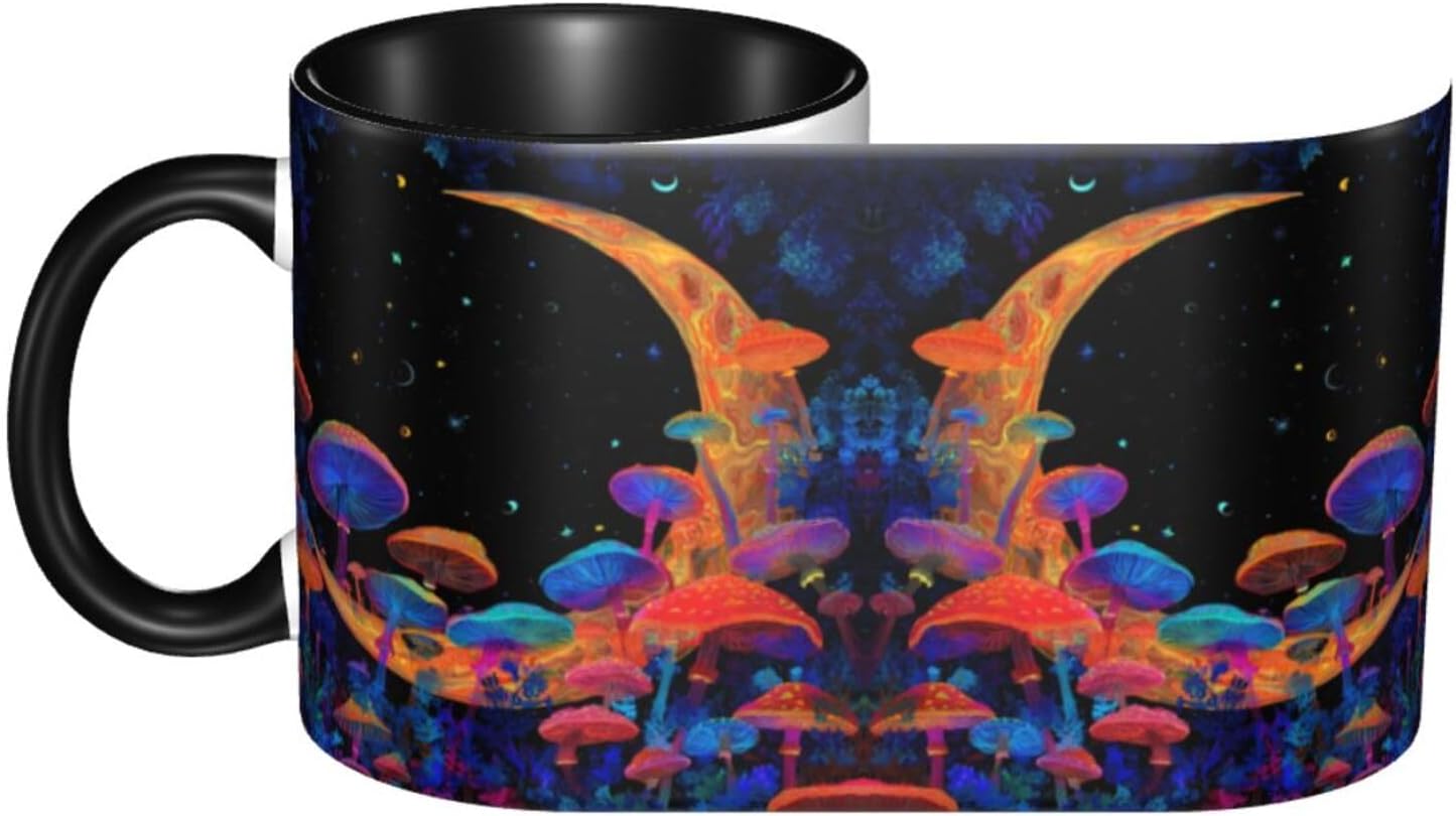 Taza de café con forma de hongos de 11 oz para oficina y hogar