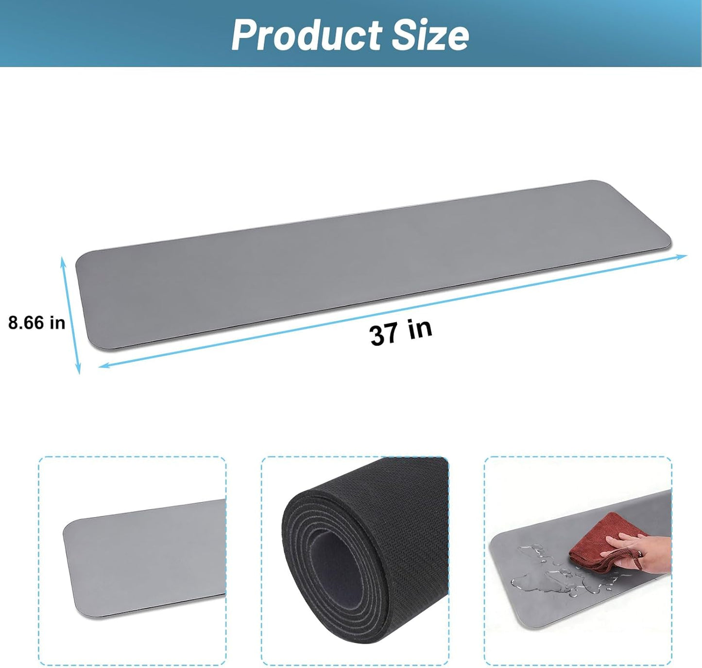 Tapete suelo refrigerador 37x8.66pulg protege contra salpicaduras
