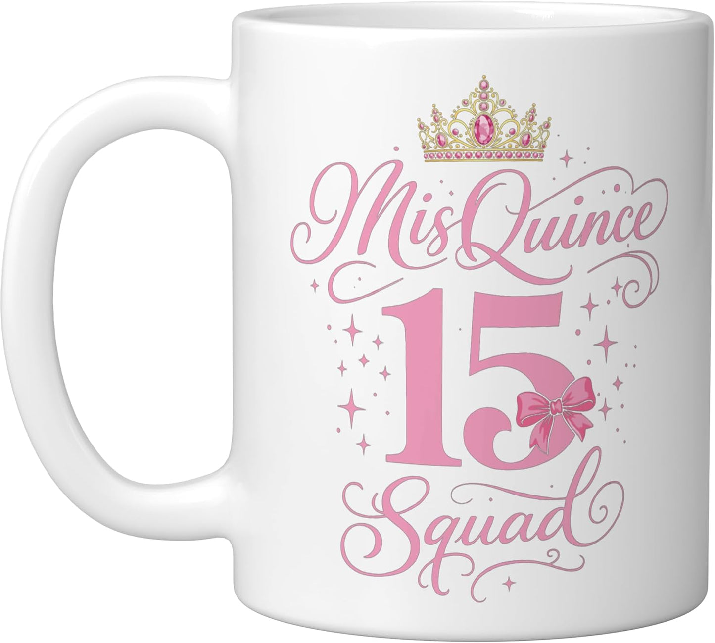 Taza cerámica fiesta XV color blanco