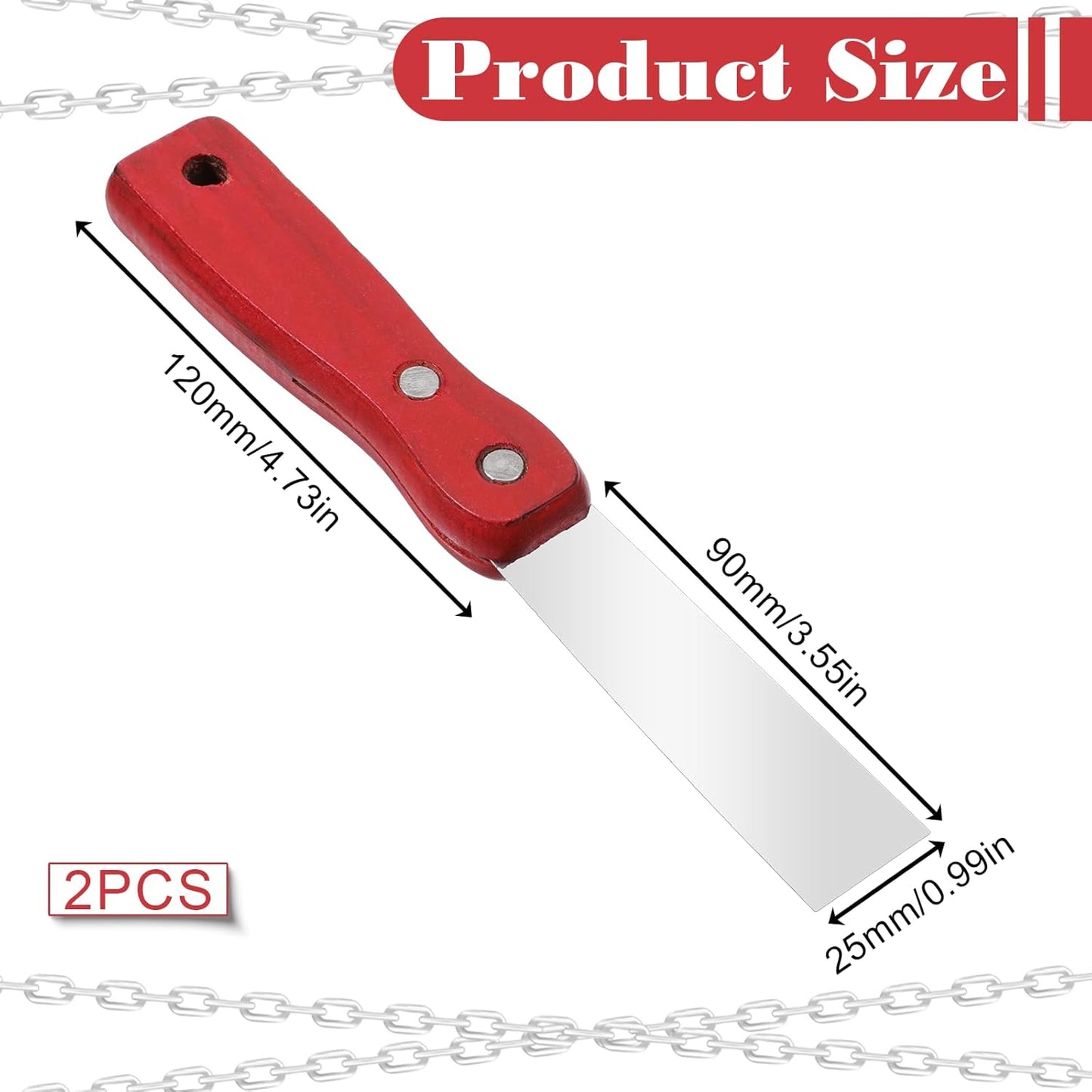2 Pzas Cuchilla Espátula 1pulg Metal Flexibles para Yeso Paredes
