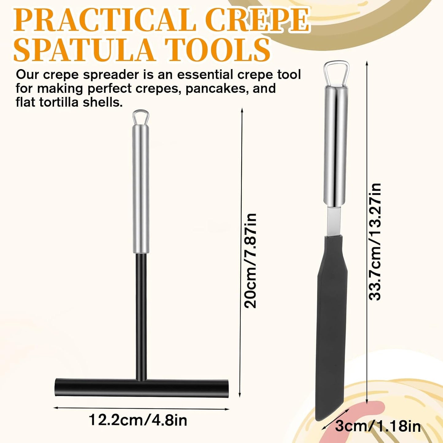 Kit de 2 espátulas y esparcidores de crepé de acero inoxidable