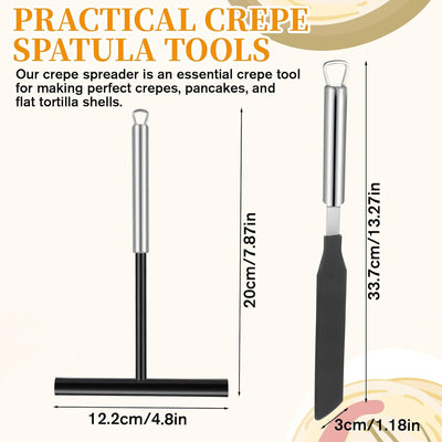 Kit de 2 espátulas y esparcidores de crepé de acero inoxidable