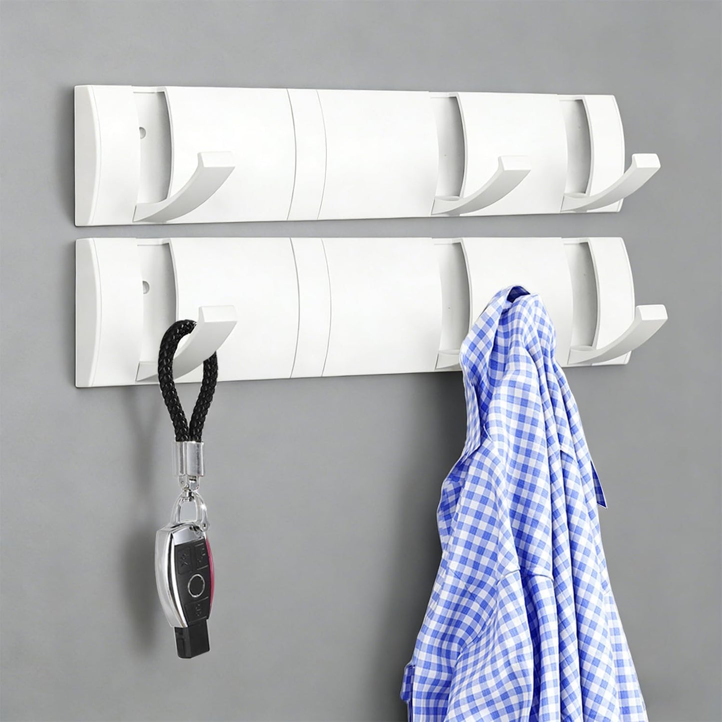 Ganchos plegables para abrigos y toallas de baño acero