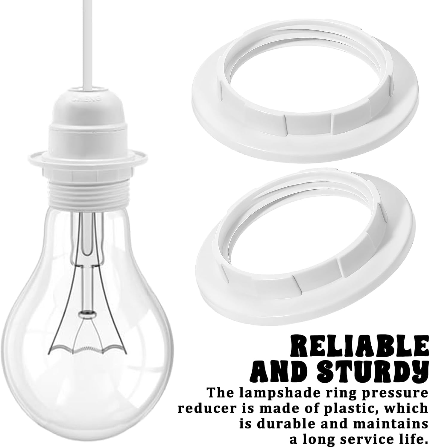 Soporte anillo lámpara E26 plástico blanco